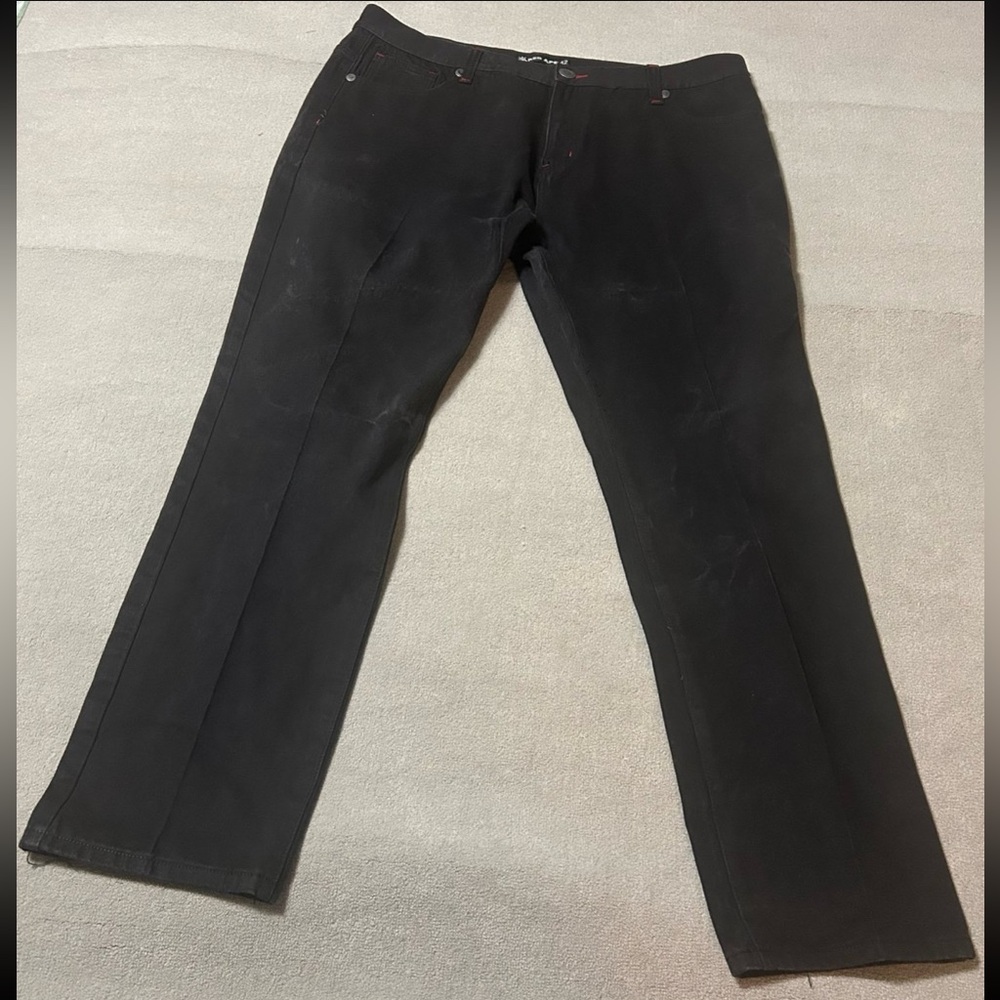 Red Ape Black with Red Trim Baggy Straight Leg Denim Jeans - Men’s Size 42